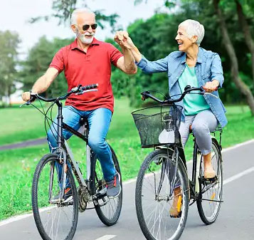 Couple Riding Bikes